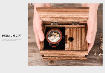 BOBO BIRD Wood Mechanical Watch Men Relogio Masculino Big Mens Watches Top Brand Luxury Timepieces erkek kol saati Dropshipping