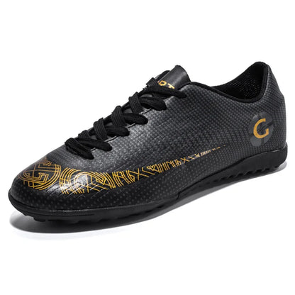 WaterMonkey Adults Men's Football Shoes Long Spike Soccer Shoes Outdoor Lawn AG Cleats Shoes Low Top Training Soccer Sneakers