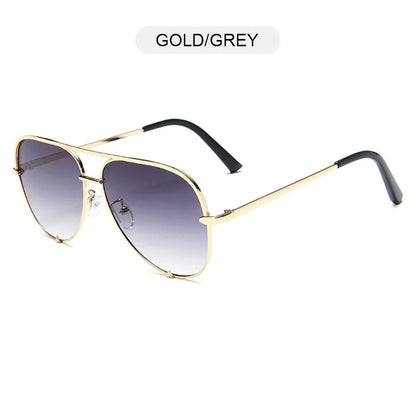 Classic Metal Aviation Sunglasses Women Fashion Alloy Pilot Sun Glasses Men Gradient Black Driving Shades Ladies UV400