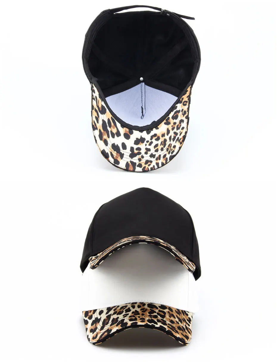 CNTANG Women Leopard Print Baseball Cap Fashion Hip Hop Caps Casual Designer Brand Female Hat Snapback For Women's Girls Gorras