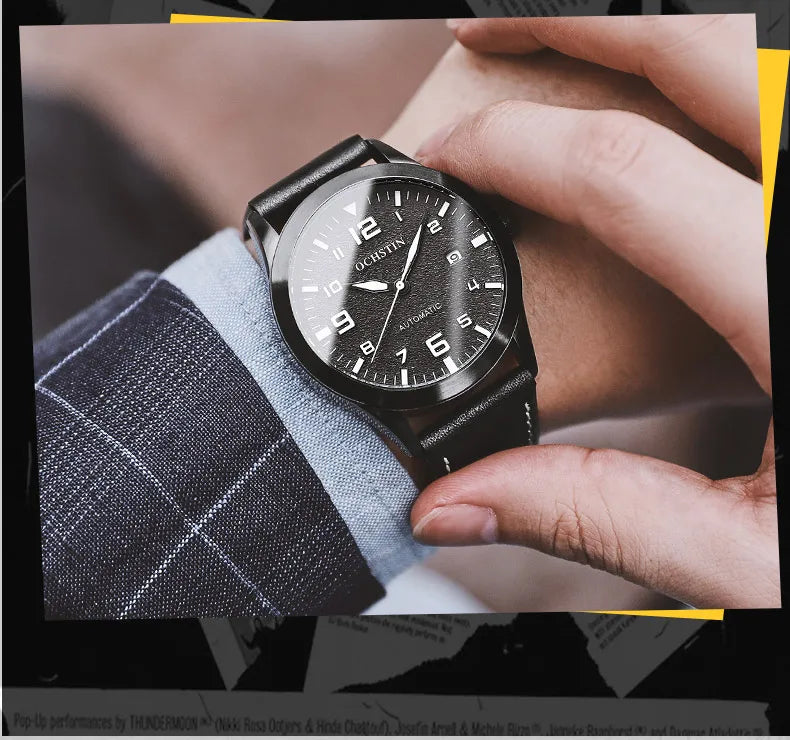 OCHSTIN Men Automatic Mechanical Watch Luxury Casual Dress Military Outdoor Sports Army Mens Wristwatches Waterproof Male Clock