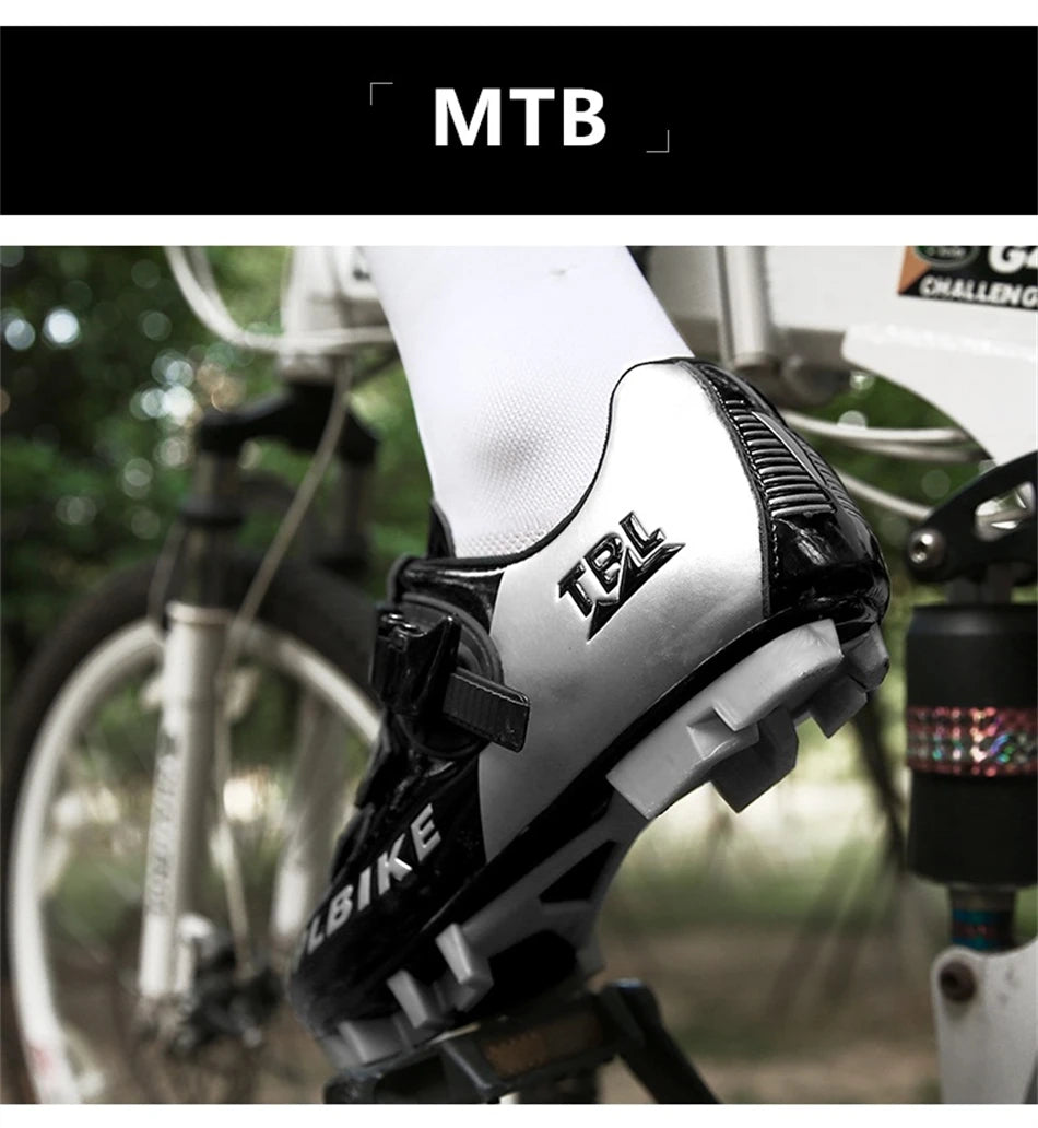 Professional Racing Road Bike Cycling Shoes for Men, Outdoor Non-Slip MTB Bicycle Sneakers, Breathable Self-Locking Sports Cleat Shoes