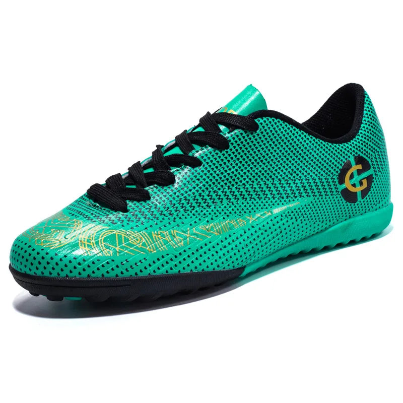 WaterMonkey Adults Men's Football Shoes Long Spike Soccer Shoes Outdoor Lawn AG Cleats Shoes Low Top Training Soccer Sneakers