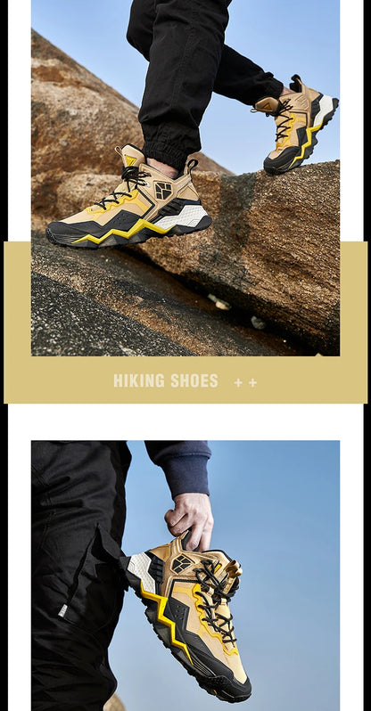 Rax Men's Waterproof Hiking Shoes Breathable Hiking Boots Outdoor Trekking Boots Sports Sneakers Tactical Shoes