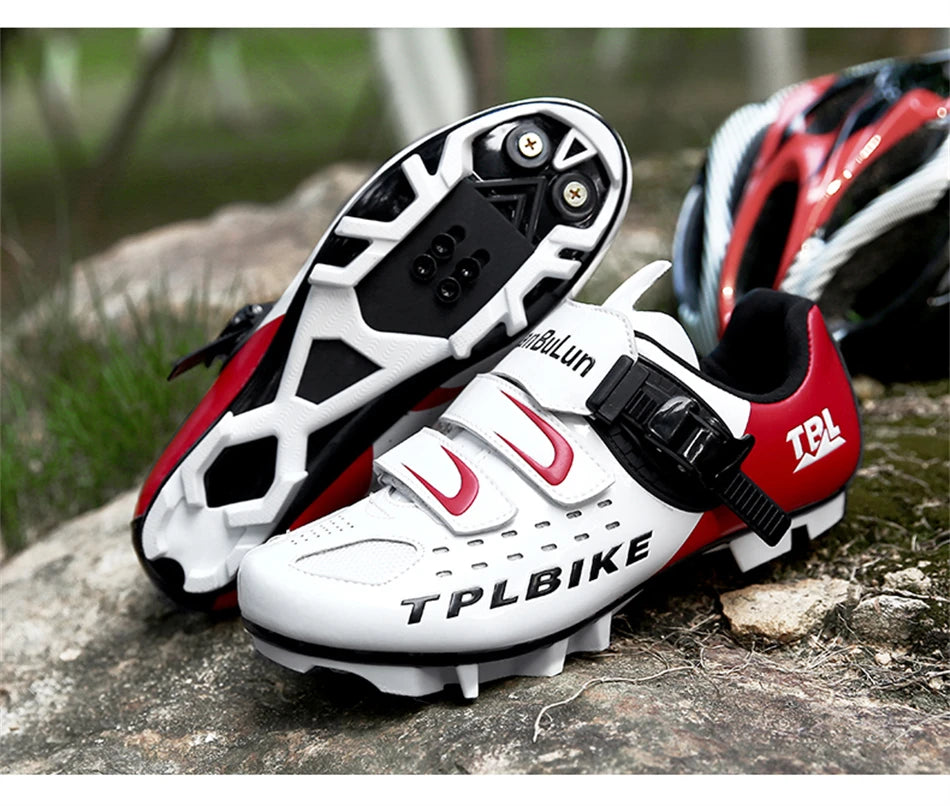 Professional Racing Road Bike Cycling Shoes for Men, Outdoor Non-Slip MTB Bicycle Sneakers, Breathable Self-Locking Sports Cleat Shoes