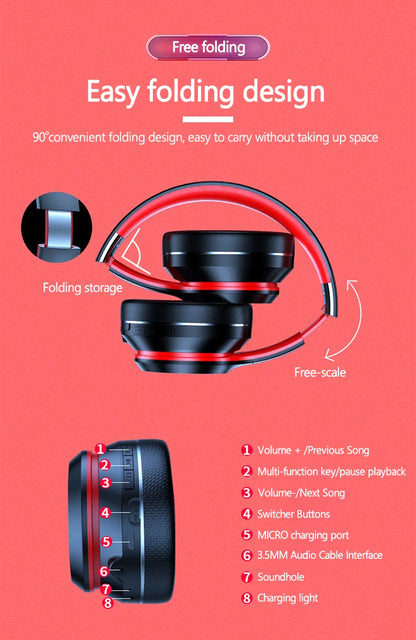 Lenovo HD200 Wireless Bluetooth Over-Ear Headphones – Noise Cancelling HiFi Stereo Gaming Headset with Microphone