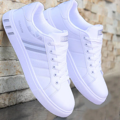 Sneakers casual da uomo, scarpe da skateboard in PU, scarpe basse per studenti, sneakers outdoor, scarpe street con lacci, scarpe da camminata, taglia grande 48