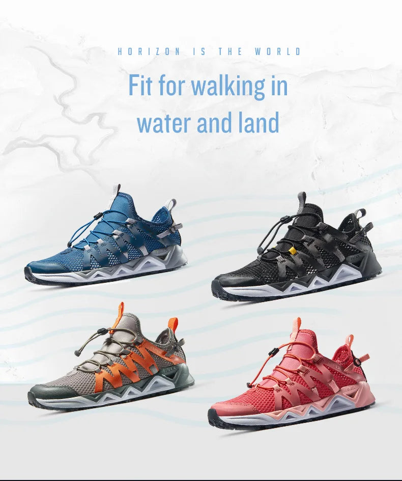 Rax Men's Aqua Upstreams Shoes Quick-drying Breathble Fishing Shoes Women Hole PU Insole Anti-slip Water Shoes hiking