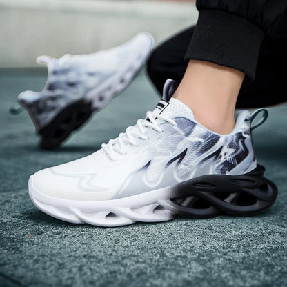 Men Running Shoes Mesh Breathable Flat Cushioning Soft Comfortable Sneakers Outdoor Gym Trendy Casual Jogging Shoes for Men