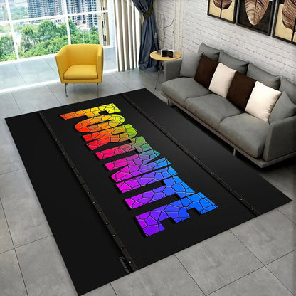 Tappeto F-Fortnites Cartoon Game per sala giochi, camera da letto, soggiorno, divano e decorazione d’ingresso, tappeto da area antiscivolo, idea regalo