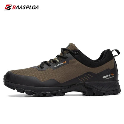 Baasploa Men New Hiking Shoes Outdoor Waterproof Wear Resistant Non Slip Sneakers Male Casual Lightweight Lace-Up Walking Shoes