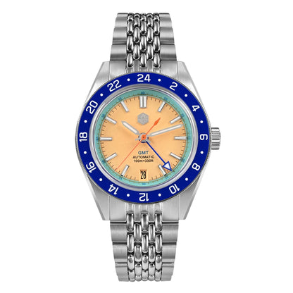 San Martin 39.5mm Limited Edition Full Lume Dial Automatic Mens Watch NH34 GMT 6H Date 10Bar Luxury Kol Saati SN0116W