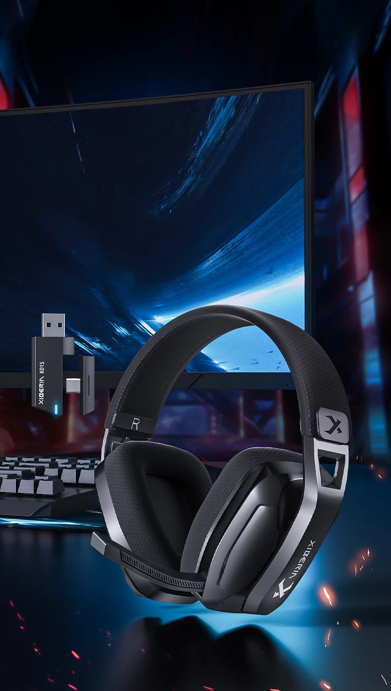 XIBERIA K01S 2.4GHz casques sans fil Gamer avec micro pour PS5 PS4 PC Mac téléphone Playstation Bluetooth casque de jeu USB/T-C