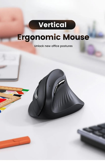 Mouse Wireless Bluetooth5.0 2.4G Ergonomic 4000DPI 6 Mute Buttons for MacBook Tablet Laptops Computer PC Mice