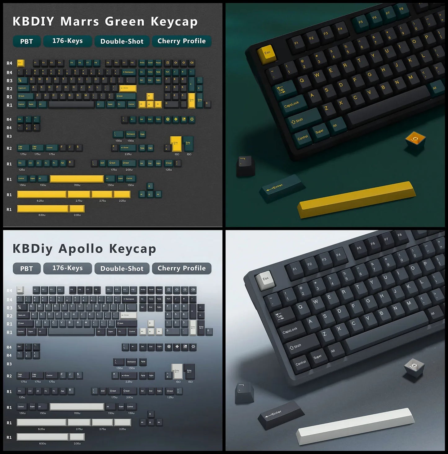 KBDiy GMK Illusion Set di tasti profilo Cherry Double Shot PBT ISO per tastiera meccanica gamer Kit Gaming stile rétro