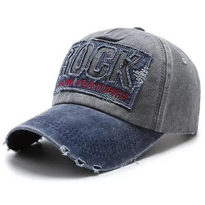 Висококачествена памучна бейзболна шапка с бродерия ROCK за мъже и жени, snapback шапка за спорт на открито и защита от слънце