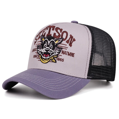 2025 Cartoon New Baseball Hat STETSON Cartoon Cat Truck Hat Street Hip Hop Hat Daily Leisure Sports Sunshade Breathable Mesh Hat