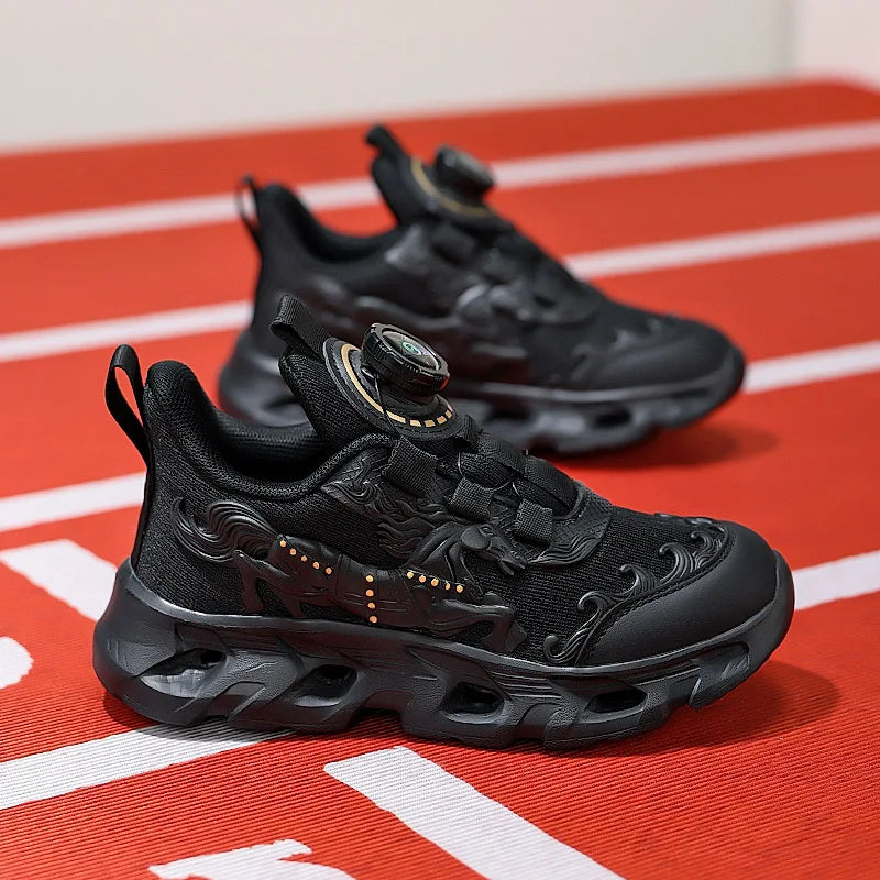 Zapatillas deportivas infantiles de malla a la moda, para estudiantes, con amortiguación, transpirables, antideslizantes y perfectas para entrenamiento y running diario en el campus