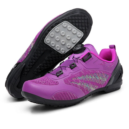 Mtb Cycling Shoes Men Women T03 Purple Breathable Speed Self-Locking Road Cycling Sports Shoes Outdoor Racing Training Sneakers