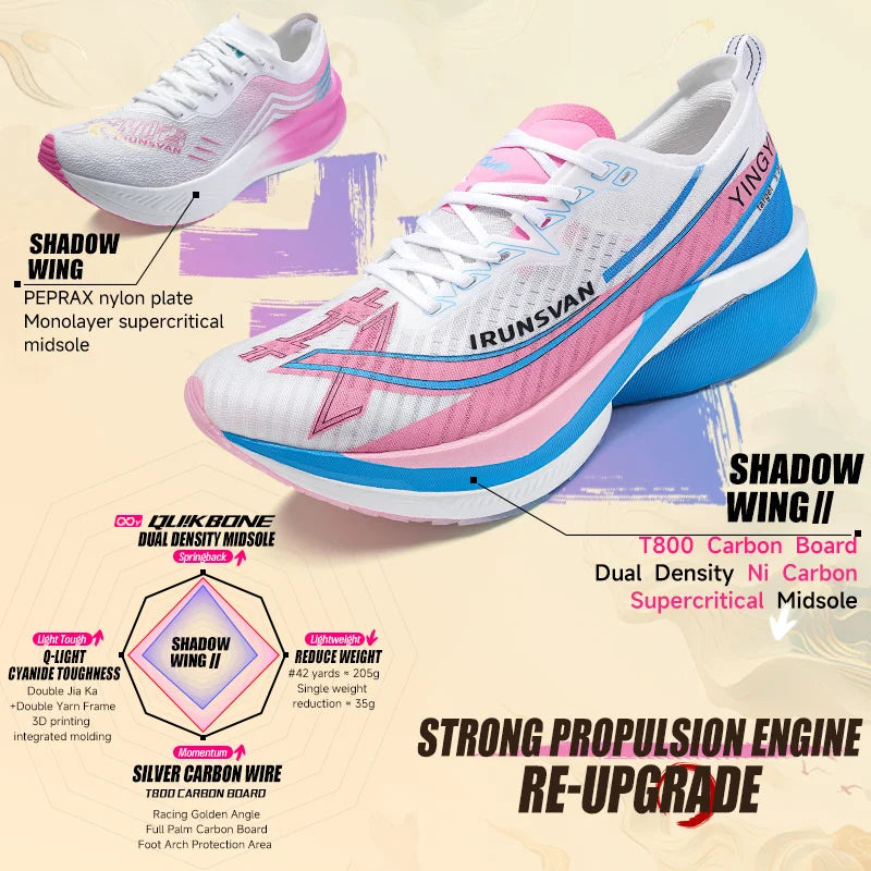 IRUNSVAN Men's Full-Palm Carbon Plate Marathon Road Running Shoes With Quick Rebound And Full Power Sports Shoes