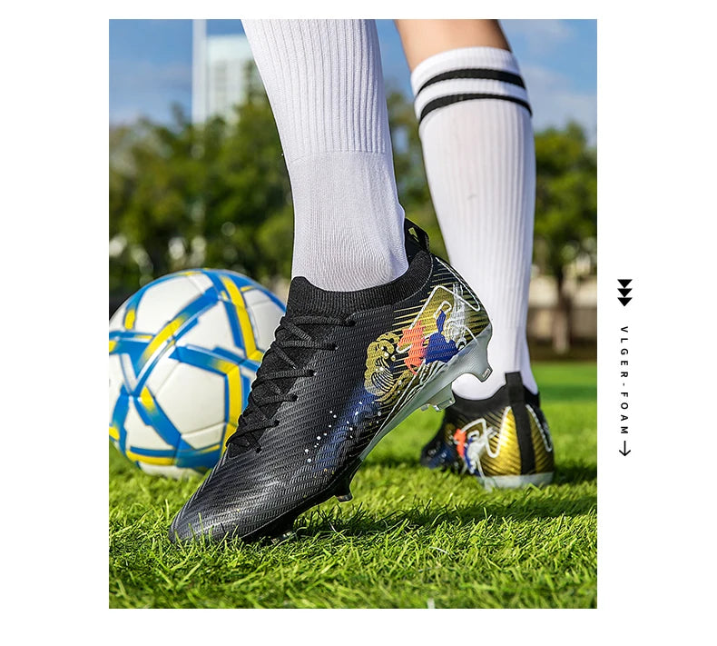 Novas Chuteiras de Futebol para Homem, Chuteiras de Futebol FG Antiderrapantes para Treino, Chuteiras de Futebol com Pitões Longos para Jogo, Ultraleves, Exterior, Dropshipping