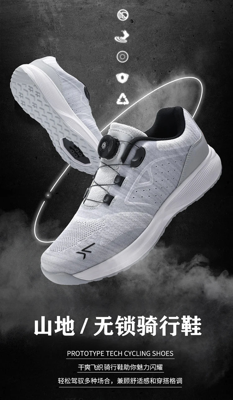 Cycling Sneakers MTB Men's Sports Dirt Bike Shoes SPD Pedal Mountain Bicycle Footwear Speed Racing Flat Off-Road Cycling Shoes