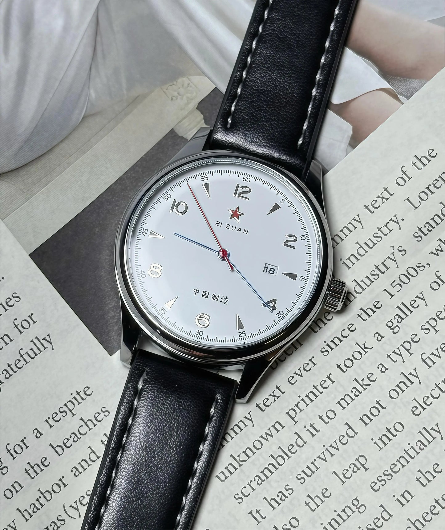 New 1963 Men's Pilot Watch 41mm Retro Gold Classic Sweep Second Stainless Steel Leather Strap Sport Fashion Men's Watch
