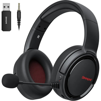 BINNUNE BW02 casque de jeu sans fil 2.4GHz USB Dongle Bluetooth 7.1 Surround suppression de bruit micro sur l'oreille casque pour PS5