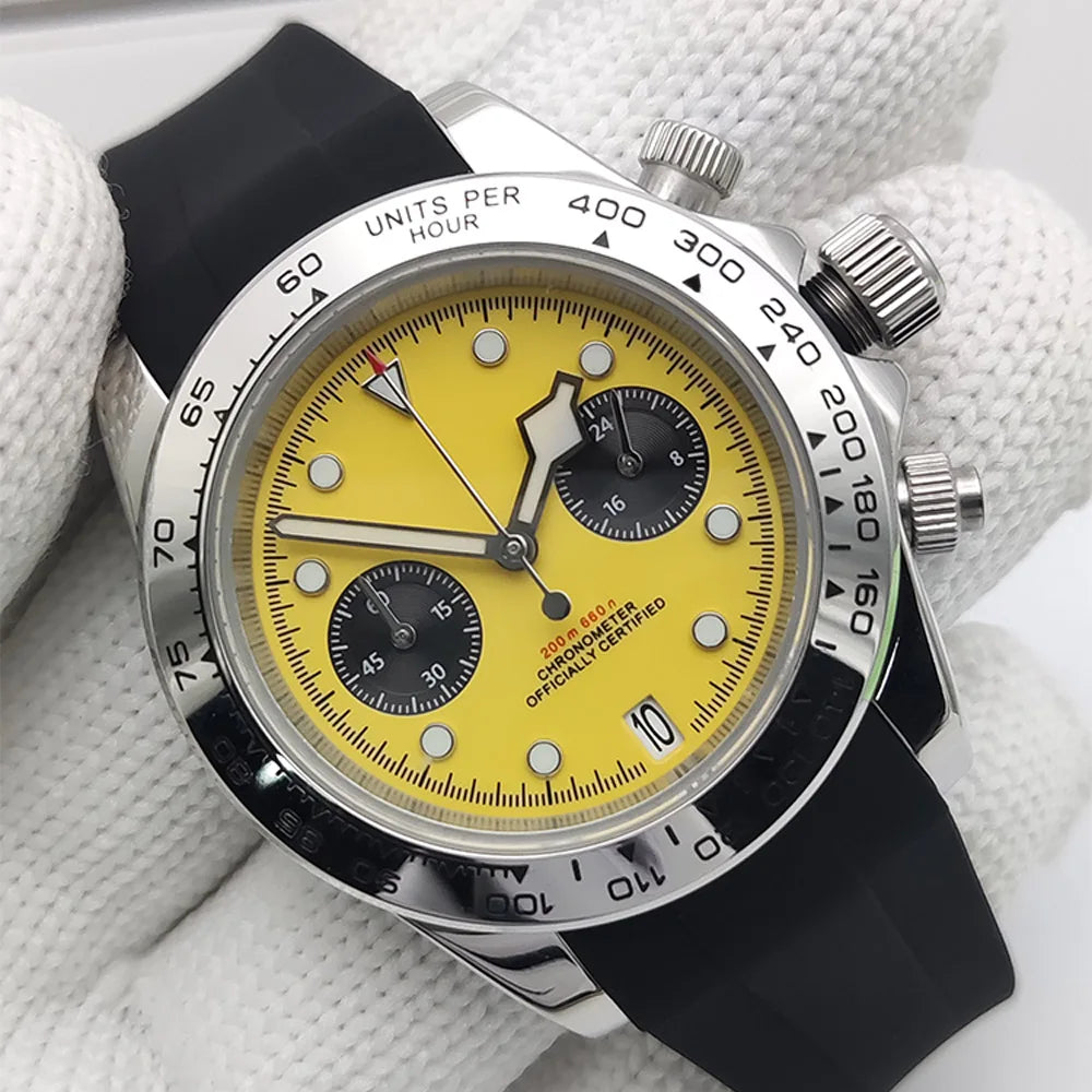 VK64 Men’s Chronograph Watch  Sapphire Crystal AR Glass, 5 Bar Waterproof Quartz Sports Watch