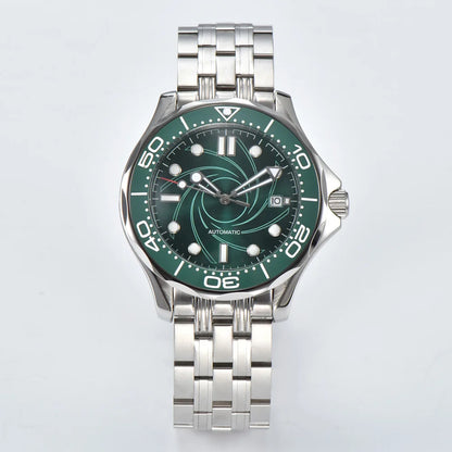 Parnsrpe 2026 New Miyota 8215 Automatic Dive Watch for Men Luxury Sport Green Dial Luminous Sapphire Crystal Date Waterproof Bus