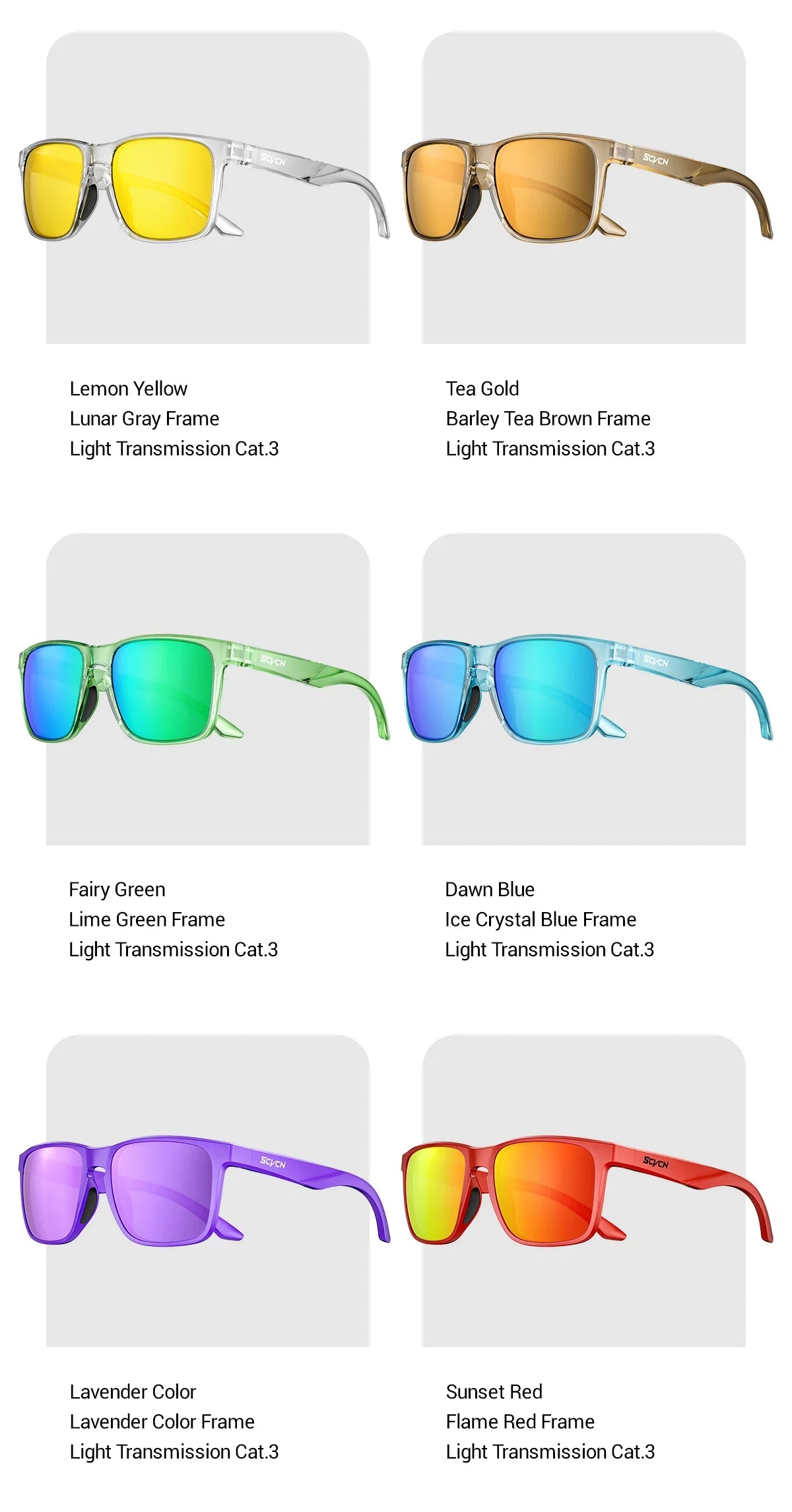 SCVCN Outdoor Polarized Water Sports Beach Ocean Sea Platform Fishing Cycling MTB Sunglasses Bicycle Sports Hiking Eyewear UV400