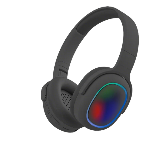 Casque sans fil Bluetooth Tri Mode 5.3, lumineux RGB, longue autonomie, pliable, avec prise jack 3,5 mm et lecteur de carte TF, rose
