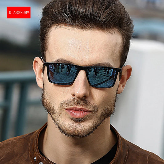 KLASSNUM Polarized Sunglasses for Men Luxury Brand 2026 Trendy Anti UV400 Shads Driving Sport Sun Glasses Metal Retro Glasses