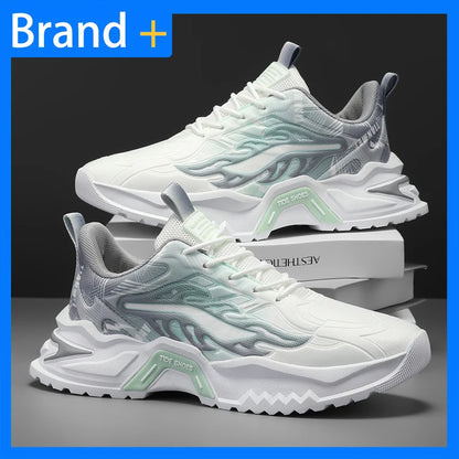 Zapatillas deportivas de hombre con cordones, versátiles, antideslizantes, de suela gruesa, cómodas e informales, para uso diario de adolescentes y running masculino