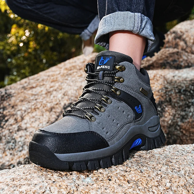 Outdoor Waterproof Hiking Boots Men's Women's Spring And Autumn Hiking Wear-resistant Mountain Sports Boots Hunting Sports Shoes