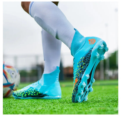 1 paire de chaussures de football pour hommes, résistantes à l'usure, antidérapantes, avec crampons longs et courts, idéales pour les matchs sur gazon extérieur, pour étudiants et adultes
