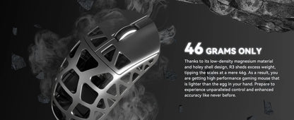 Ποντίκι ATTACK SHARK R3 8KHz από κράμα μαγνησίου, αισθητήρας PixArt PAW3395, έως 26000 DPI, 2.4G/BT/ενσύρματο, υπερελαφρύ 46g, για PC/Mac