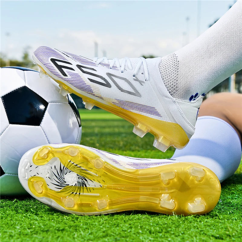 New Men Football Boots Match Cleats High-quality Futsal Indoor Sneakers Non-Slip Grass Soccer Shoes Hot-selling High-top Outdoor