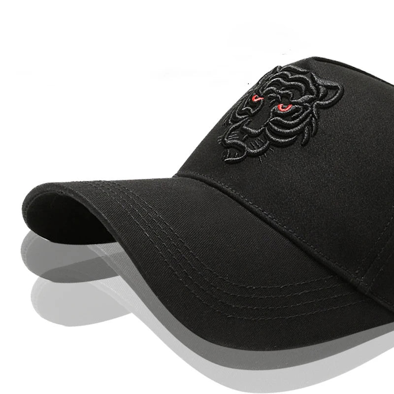 New Cotton Black Tiger Embroidery Baseball Cap Men Women Hip Hop Hat Summer Leisure Trucker Caps Unisex Snapback Hats Gorras