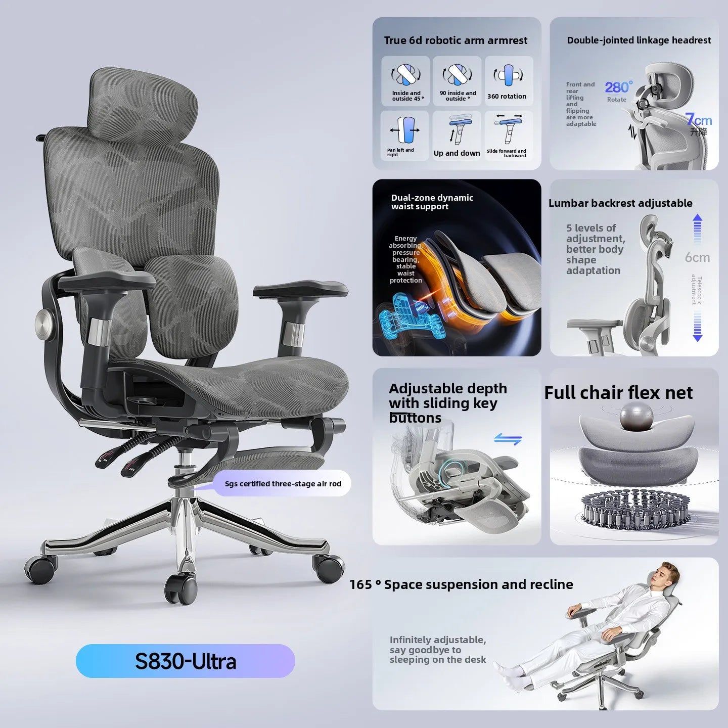 Stable Chair Lifting Waist Computer Chair Ergonomic Chair Office Chair Game Gaming Chair Waist Protection