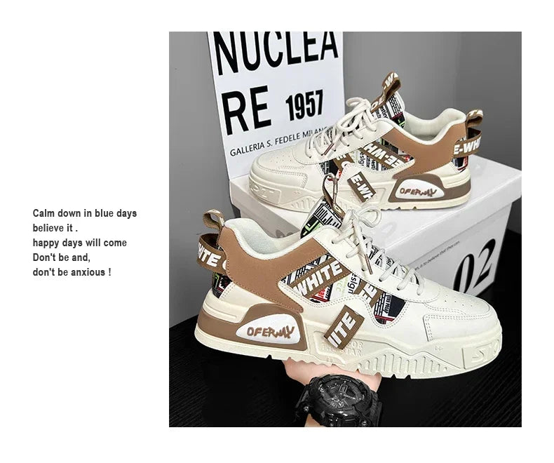 Skateboard Herresko Sommersneakers Læder Casual Mode Udendørs Løb Sport Vandreture Tennis Platform Designer Luksus