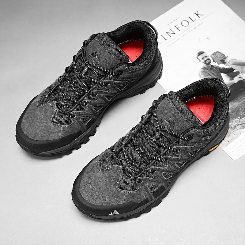 HIKEUP Zapatillas de exterior de moda para hombre, calzado deportivo casual de senderismo, botas de trekking de montaña y camping, antideslizantes y resistentes al desgaste
