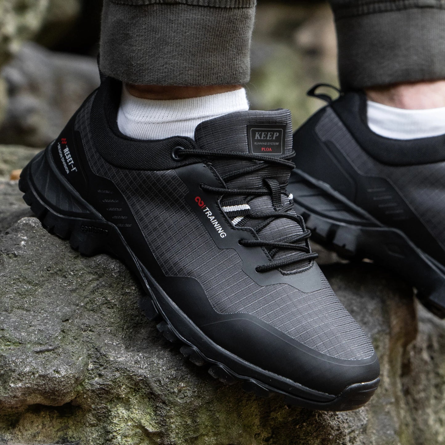 Baasploa Men New Hiking Shoes Outdoor Waterproof Wear Resistant Non Slip Sneakers Male Casual Lightweight Lace-Up Walking Shoes