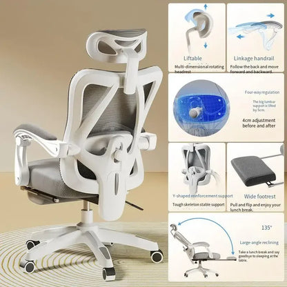 UVR Gaming Computer Chair Mesh Breathable Staff Chair Ergonomic Design Armrest Chair Sitting Comfor THome Office Chair Furniture