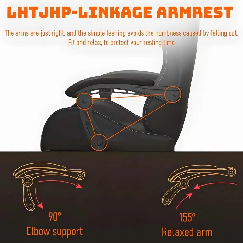 Sedia gaming Hestora in pelle PU, grande e alta, sedia ergonomica da computer con schienale alto, poggiapiedi e supporto lombare massaggiante per adulti