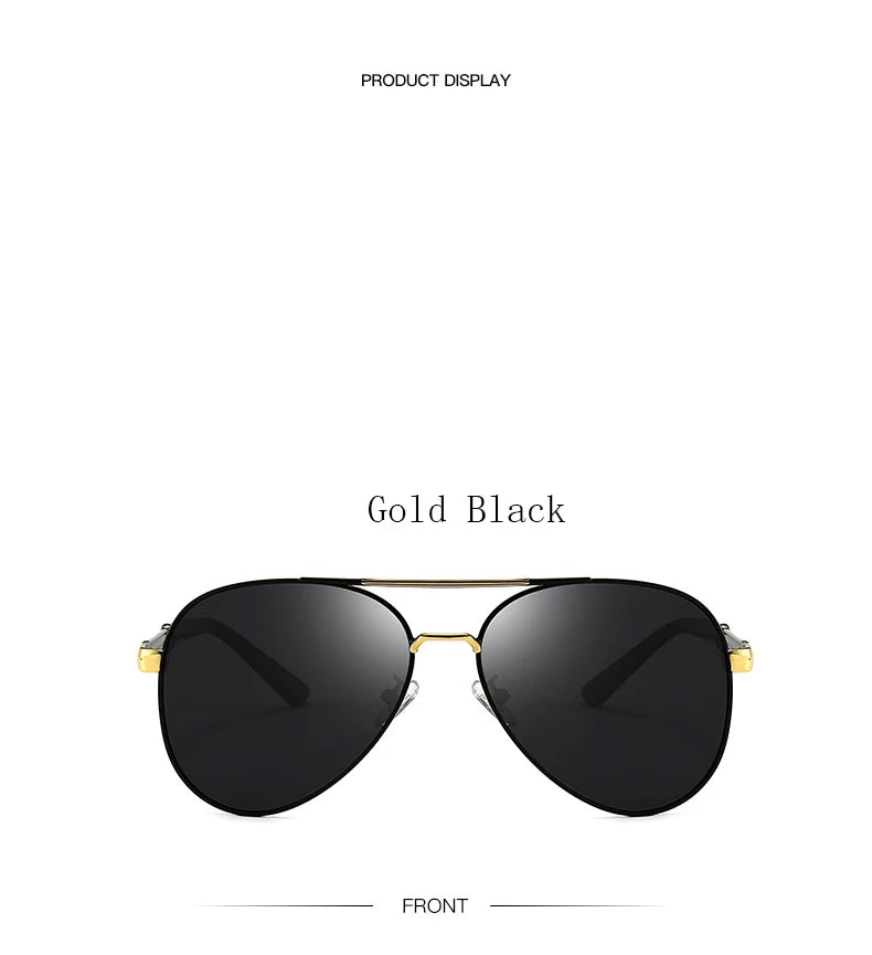 Classic Big Pilot Sunglasses Men Women Luxury Metal Black Aviation Sun Glasses Male Fashion Driving Vacation Shades UV400 Goggle
