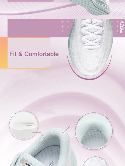 Li-Ning Women's YUEYING 5 Optimized Cushion Running Shoes with Wide Toe Box TEMPO BOUNSE Reflective LiNing Sneaker ARHW004