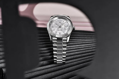 Montre PAGANI DESIGN DD40 pour homme – Modèle en or rose, montre-bracelet mécanique de luxe, mouvement automatique, verre saphir avec traitement antireflet, étanche
