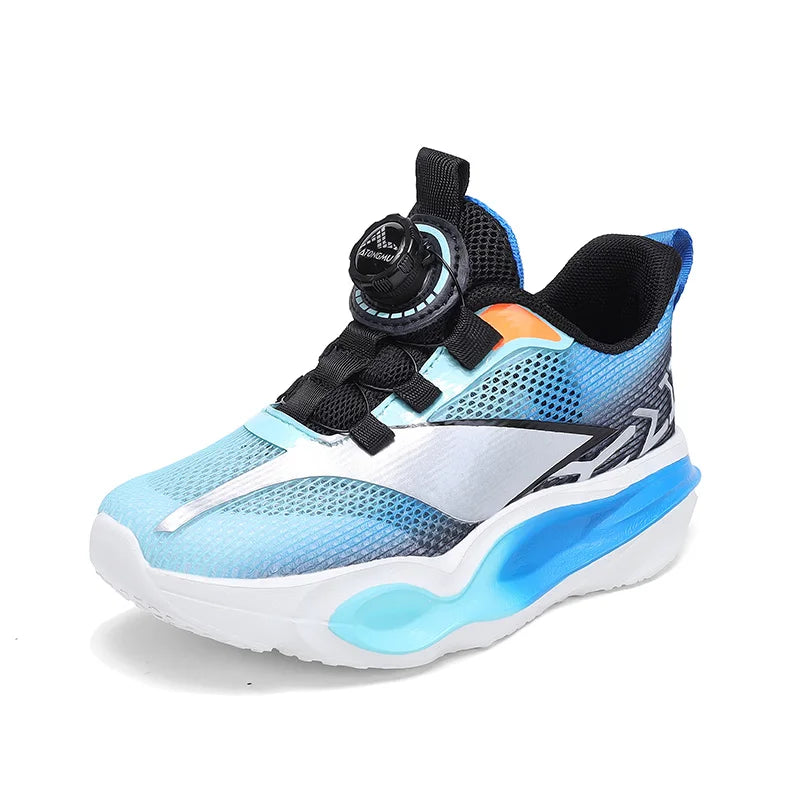 Zapatillas infantiles de moda con suela gruesa y suave, amortiguación elástica, calzado casual cómodo tipo tenis, nuevas zapatillas ligeras de malla para jogging
