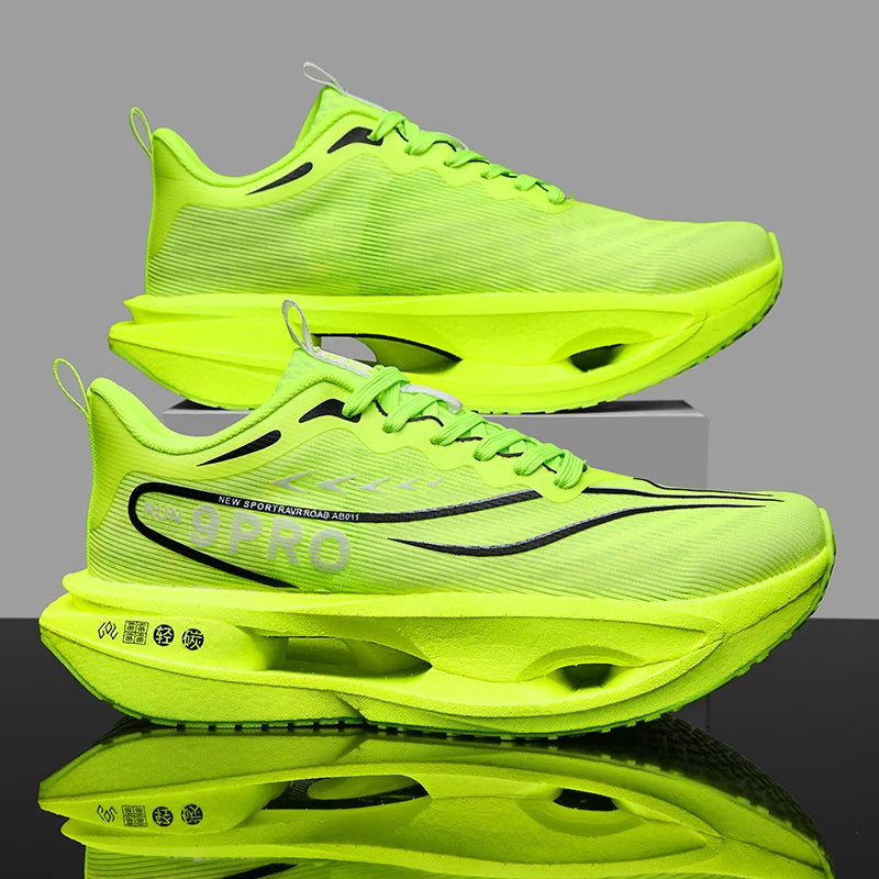 Herren-Sneaker mit Carbon-Platte, Outdoor-Sportschuhe mit weicher Sohle und Mesh-Obermaterial, Laufschuhe, leichte, rutschfeste Freizeitschuhe für Paare, Tennisschuhe